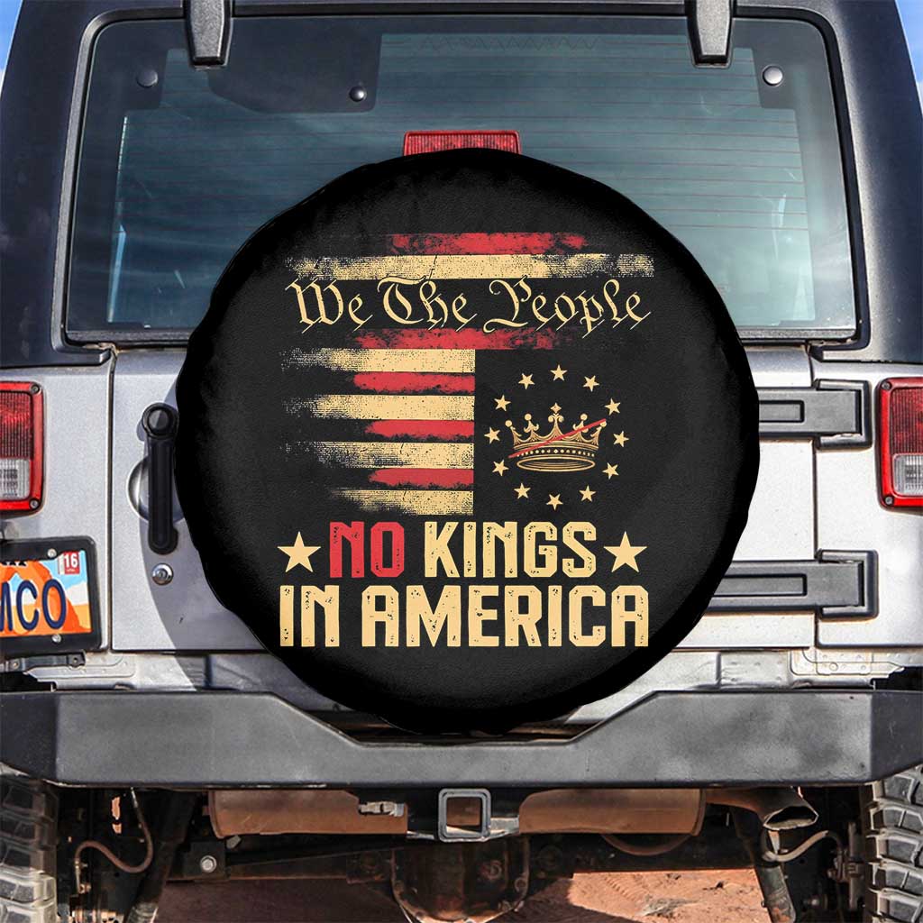 No Kings in America Spare Tire Cover Vintage Old American Flag Patriotic 1776 We The People TS10
