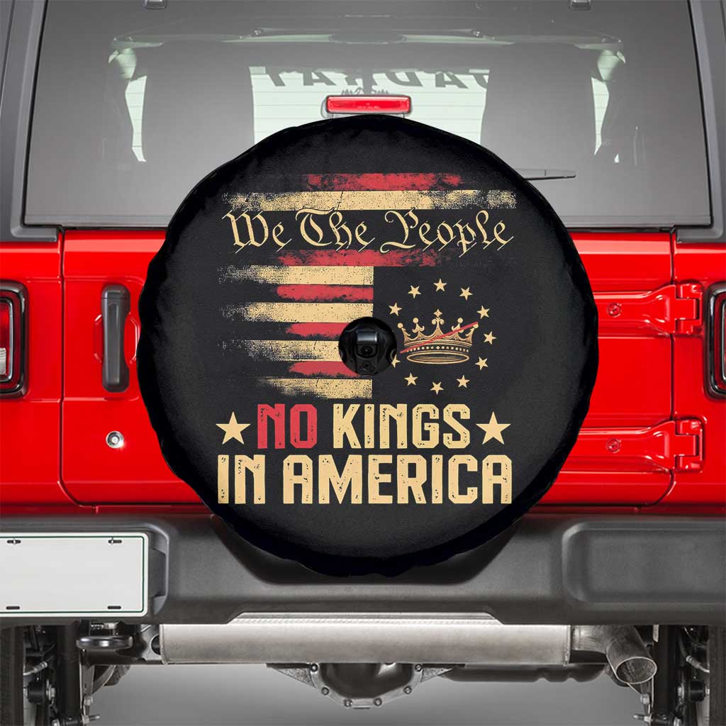 No Kings in America Spare Tire Cover Vintage Old American Flag Patriotic 1776 We The People TS10