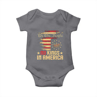 No Kings in America Baby Onesie Vintage Old American Flag Patriotic 1776 We The People TS10