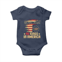 No Kings in America Baby Onesie Vintage Old American Flag Patriotic 1776 We The People TS10