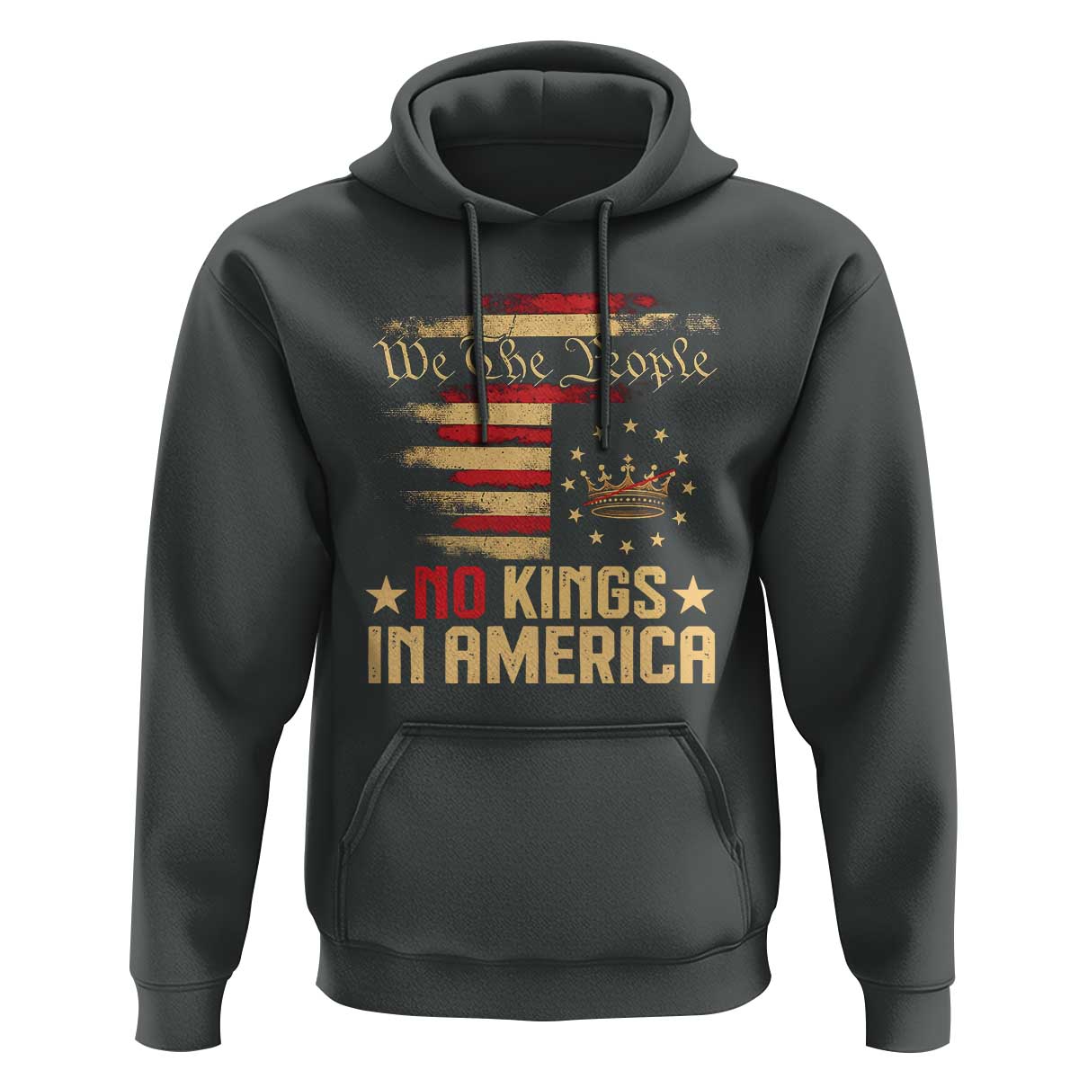 No Kings in America Hoodie Vintage Old American Flag Patriotic 1776 We The People TS10