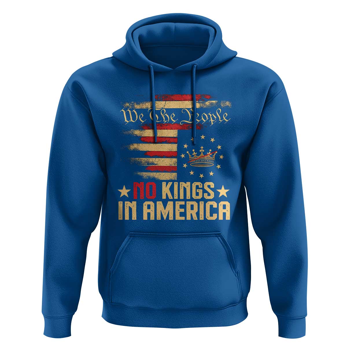 No Kings in America Hoodie Vintage Old American Flag Patriotic 1776 We The People TS10