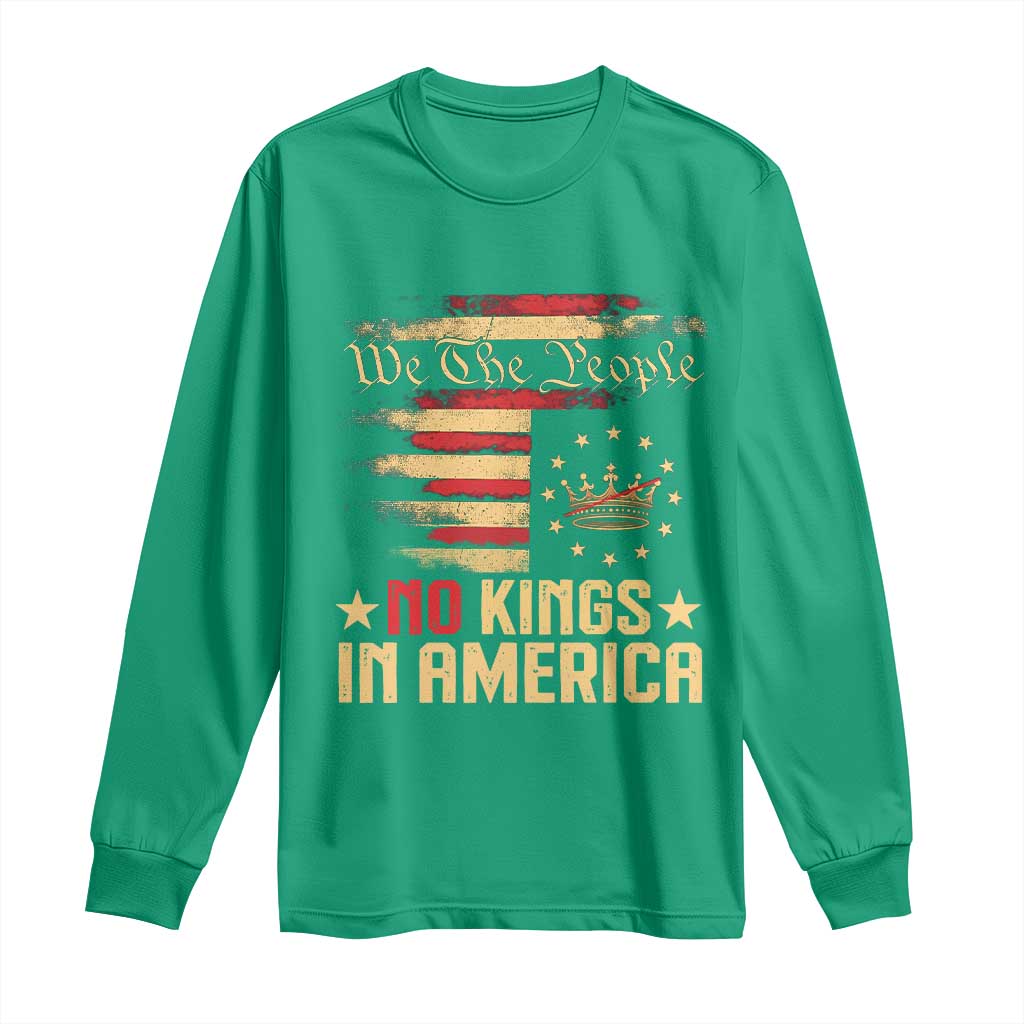 No Kings in America Long Sleeve Shirt Vintage Old American Flag Patriotic 1776 We The People TS10