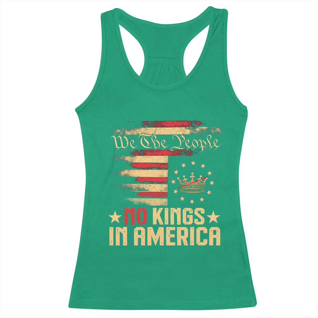No Kings in America Racerback Tank Top Vintage Old American Flag Patriotic 1776 We The People TS10