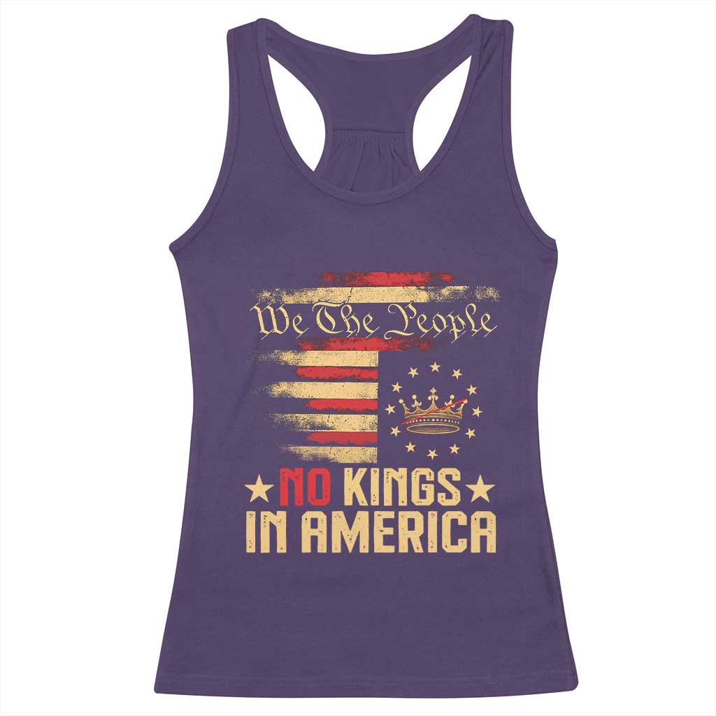 No Kings in America Racerback Tank Top Vintage Old American Flag Patriotic 1776 We The People TS10
