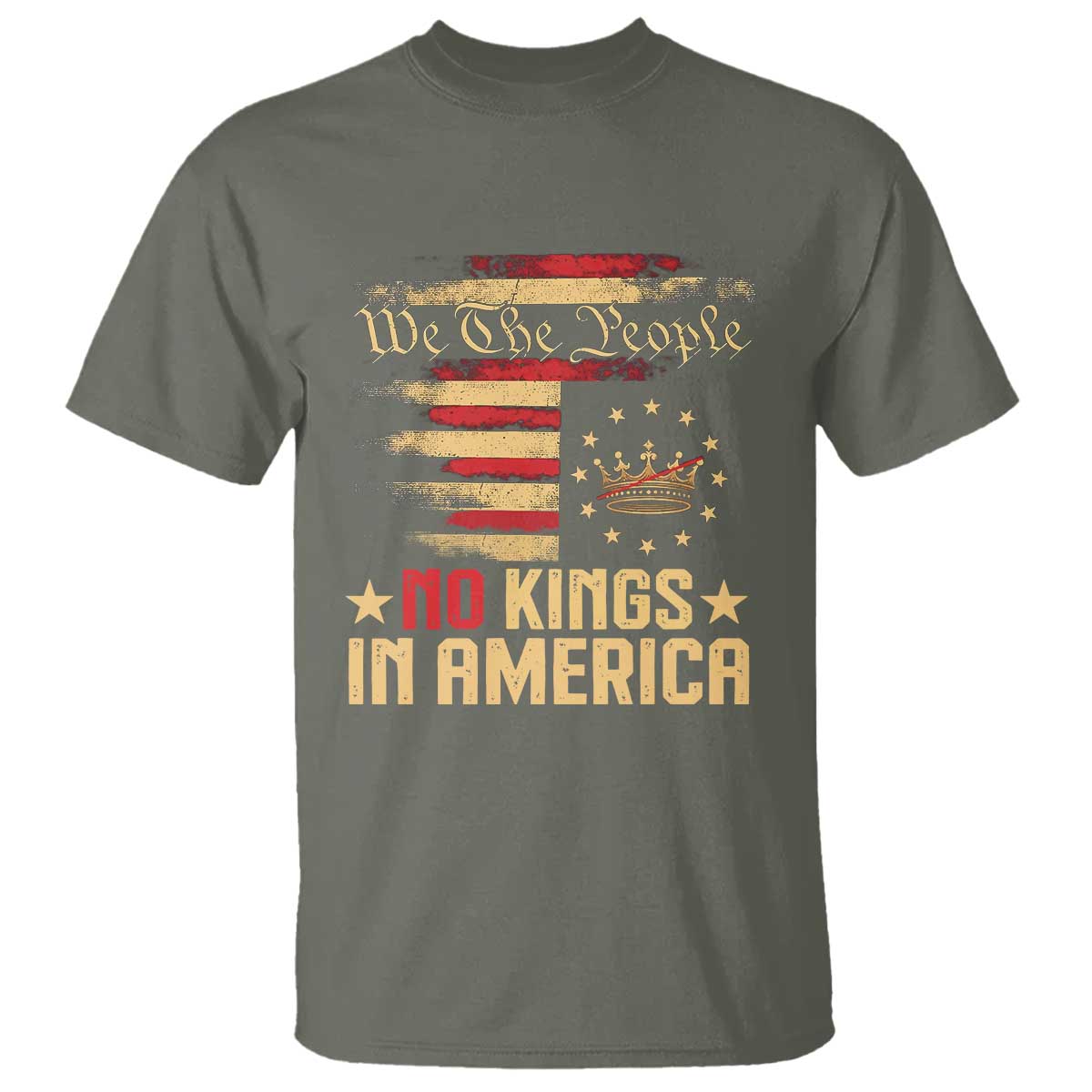 No Kings in America T Shirt Vintage Old American Flag Patriotic 1776 We The People TS10