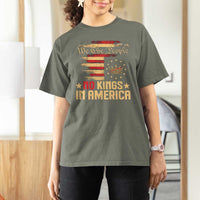 No Kings in America T Shirt For Women Vintage Old American Flag Patriotic 1776 We The People TS10