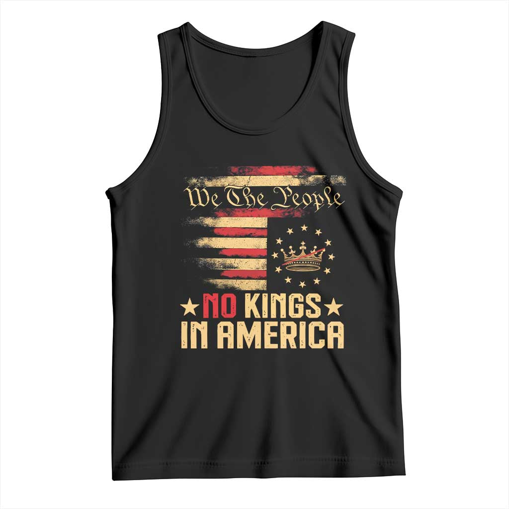 No Kings in America Tank Top Vintage Old American Flag Patriotic 1776 We The People TS10