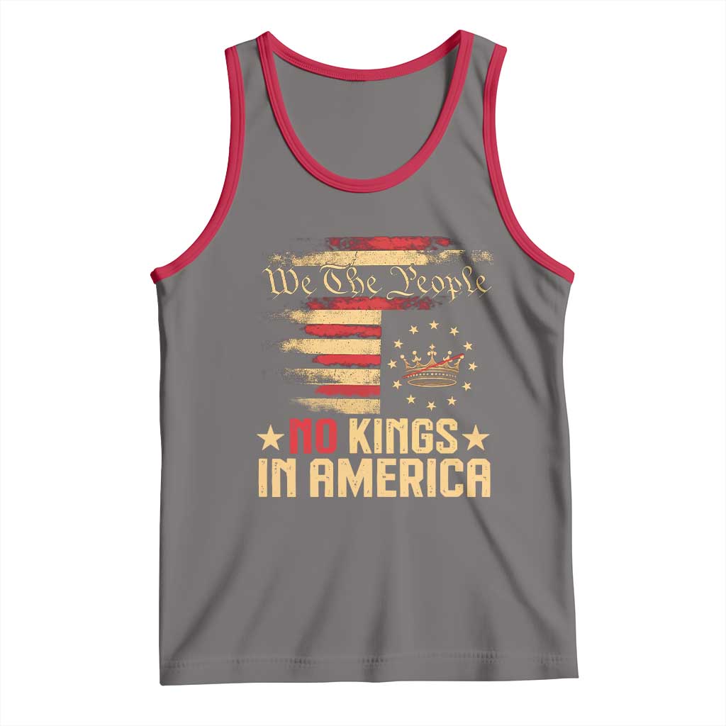 No Kings in America Tank Top Vintage Old American Flag Patriotic 1776 We The People TS10