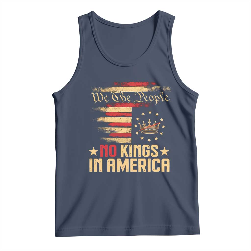 No Kings in America Tank Top Vintage Old American Flag Patriotic 1776 We The People TS10