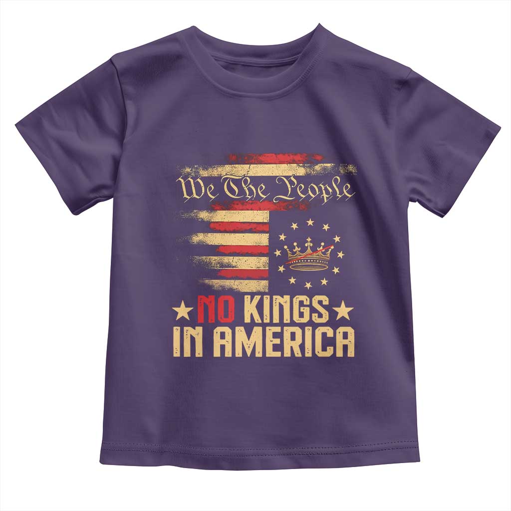 No Kings in America Toddler T Shirt Vintage Old American Flag Patriotic 1776 We The People TS10
