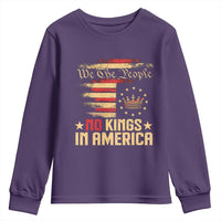 No Kings in America Youth Sweatshirt Vintage Old American Flag Patriotic 1776 We The People TS10
