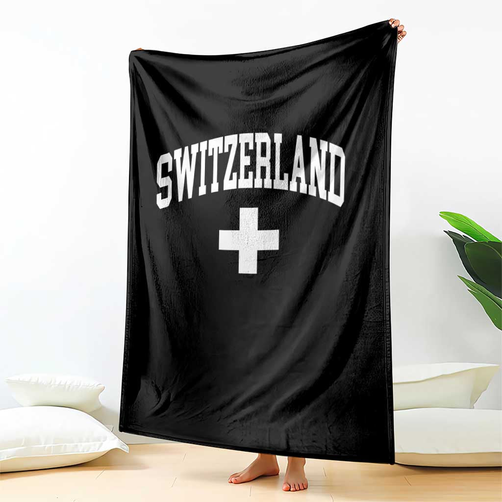 Switzerland Flag Vintage Throw Blanket Swiss Retro Vintage
