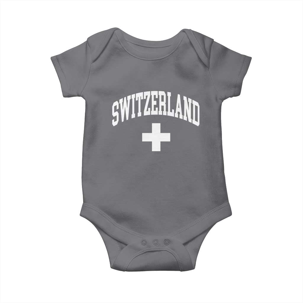 Switzerland Flag Vintage Baby Onesie Swiss Retro Vintage