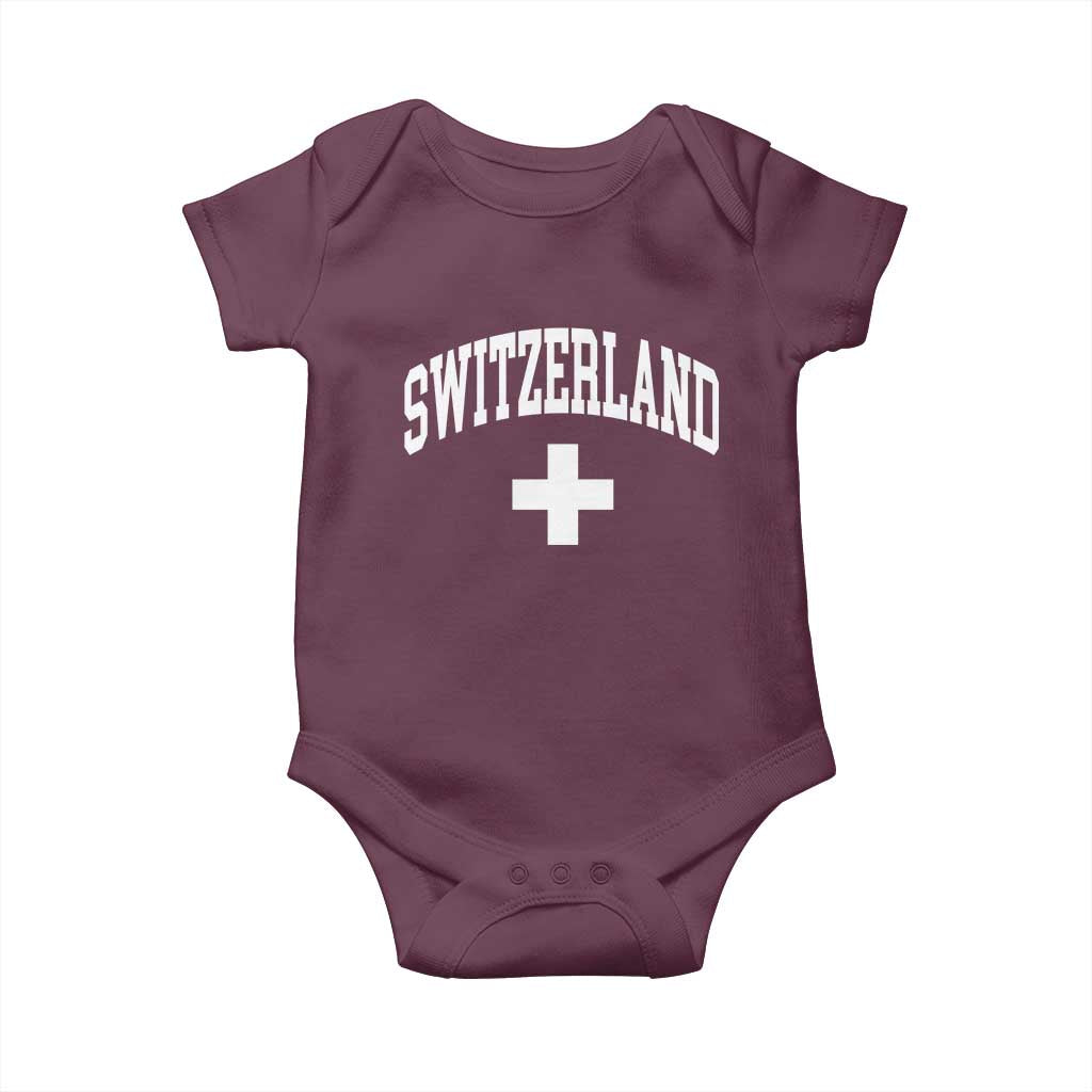 Switzerland Flag Vintage Baby Onesie Swiss Retro Vintage
