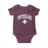 Switzerland Flag Vintage Baby Onesie Swiss Retro Vintage