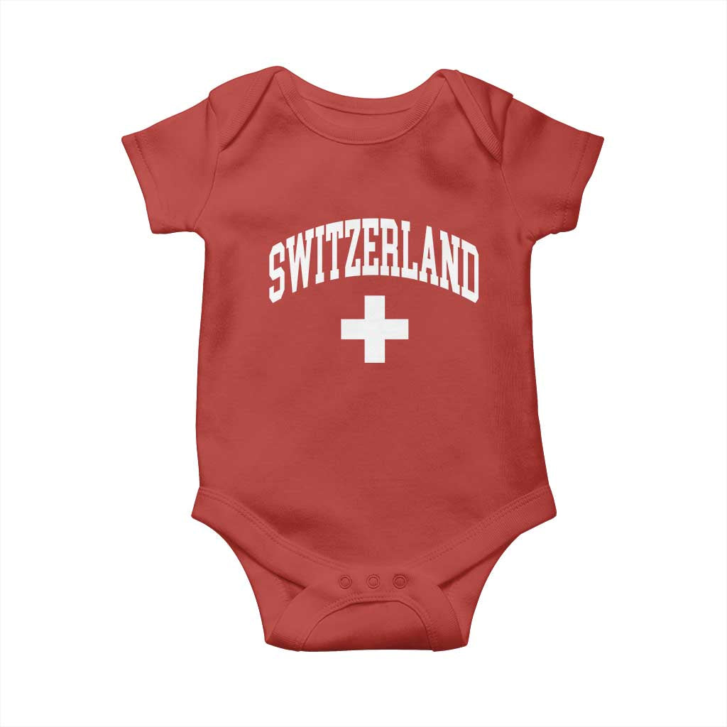 Switzerland Flag Vintage Baby Onesie Swiss Retro Vintage