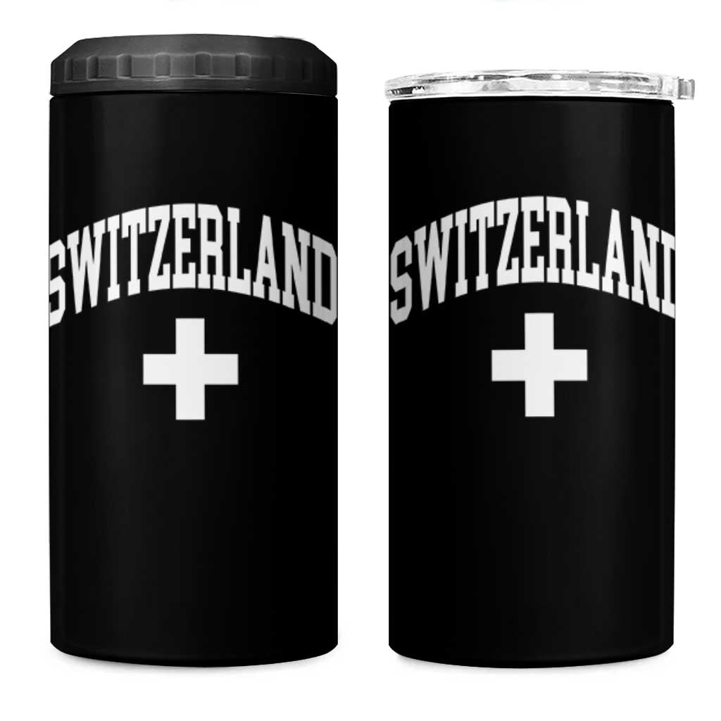 Switzerland Flag Vintage 4 in 1 Can Cooler Tumbler Swiss Retro Vintage