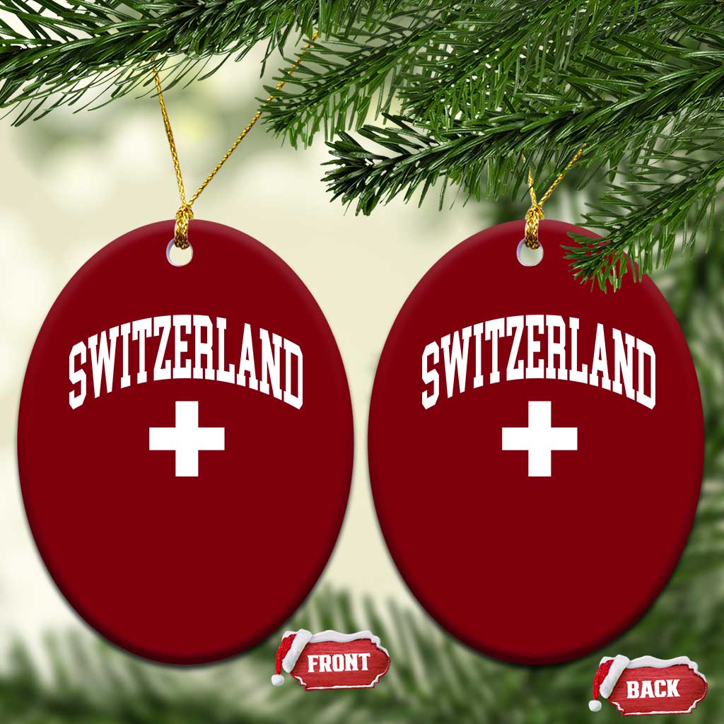 Switzerland Flag Vintage Ceramic Ornament Swiss Retro Vintage