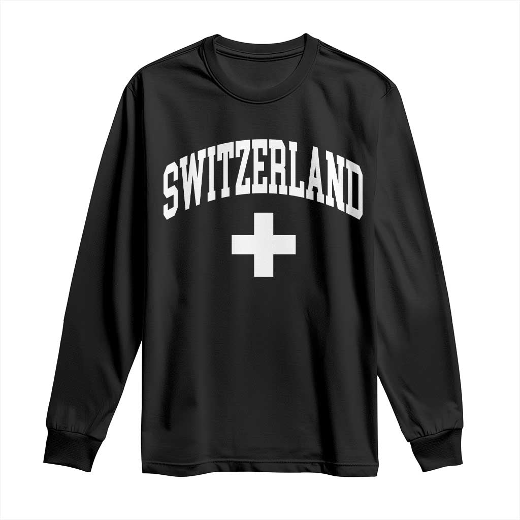 Switzerland Flag Vintage Long Sleeve Shirt Swiss Retro Vintage