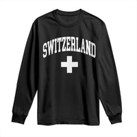 Switzerland Flag Vintage Long Sleeve Shirt Swiss Retro Vintage