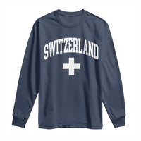 Switzerland Flag Vintage Long Sleeve Shirt Swiss Retro Vintage