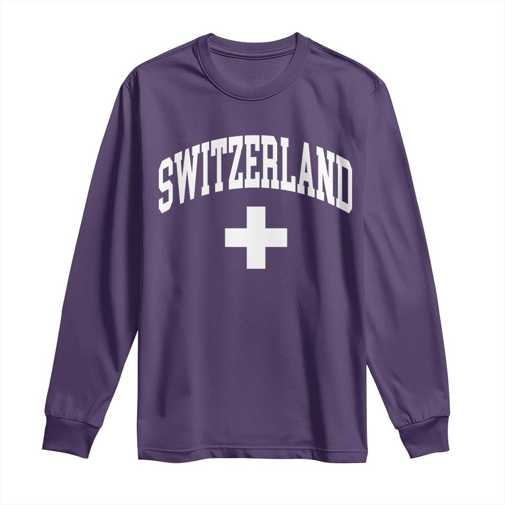 Switzerland Flag Vintage Long Sleeve Shirt Swiss Retro Vintage