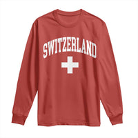 Switzerland Flag Vintage Long Sleeve Shirt Swiss Retro Vintage