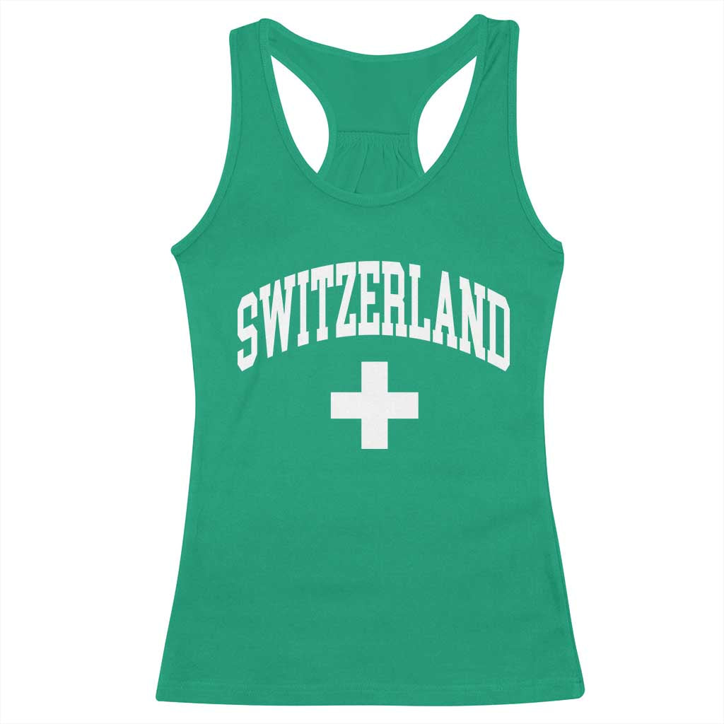 Switzerland Flag Vintage Racerback Tank Top Swiss Retro Vintage