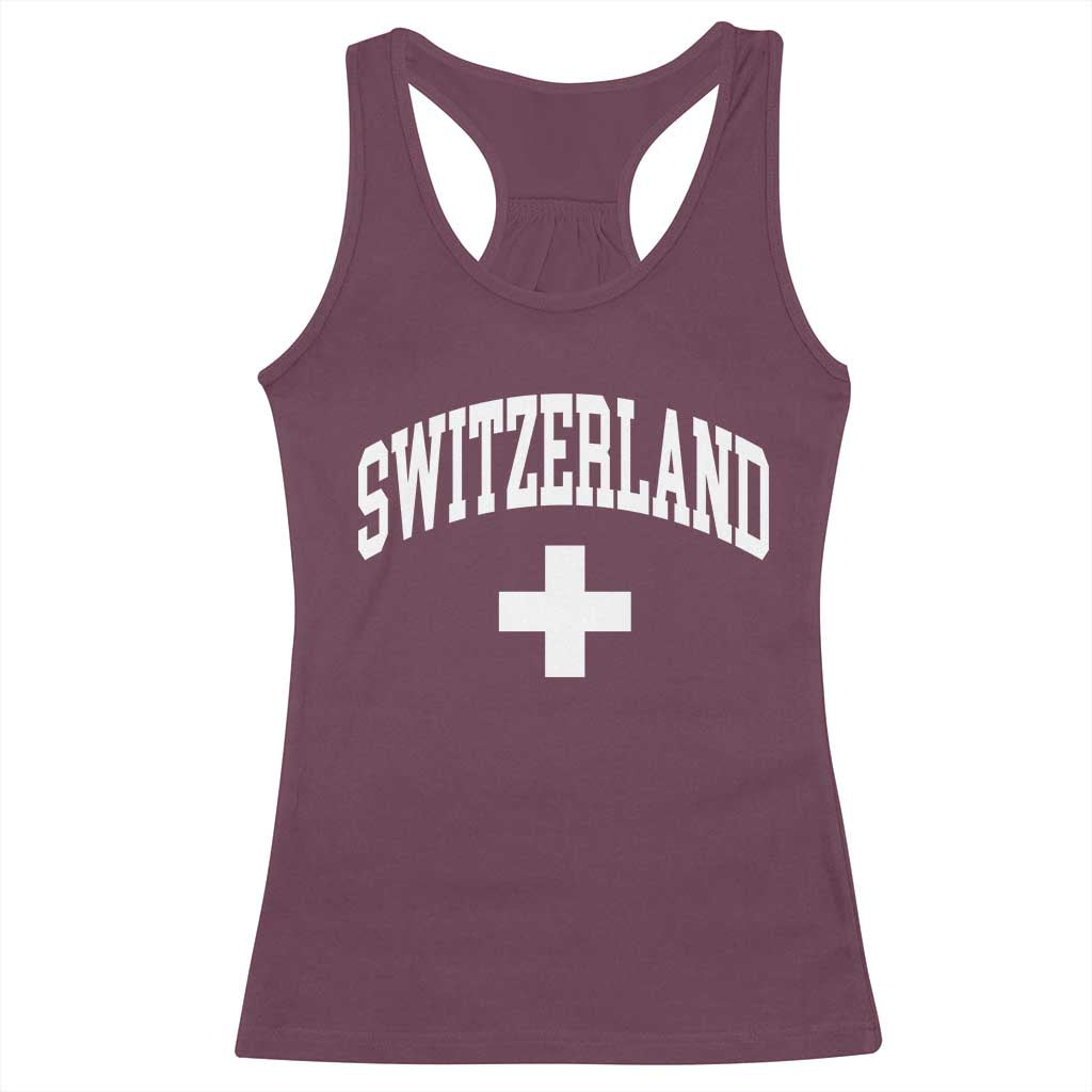 Switzerland Flag Vintage Racerback Tank Top Swiss Retro Vintage