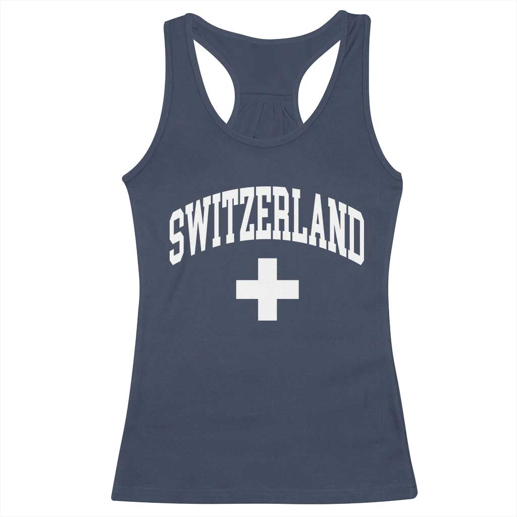 Switzerland Flag Vintage Racerback Tank Top Swiss Retro Vintage