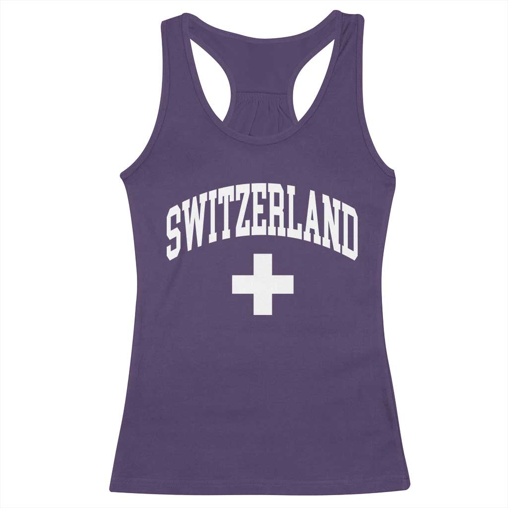 Switzerland Flag Vintage Racerback Tank Top Swiss Retro Vintage