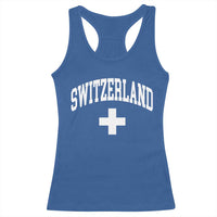 Switzerland Flag Vintage Racerback Tank Top Swiss Retro Vintage