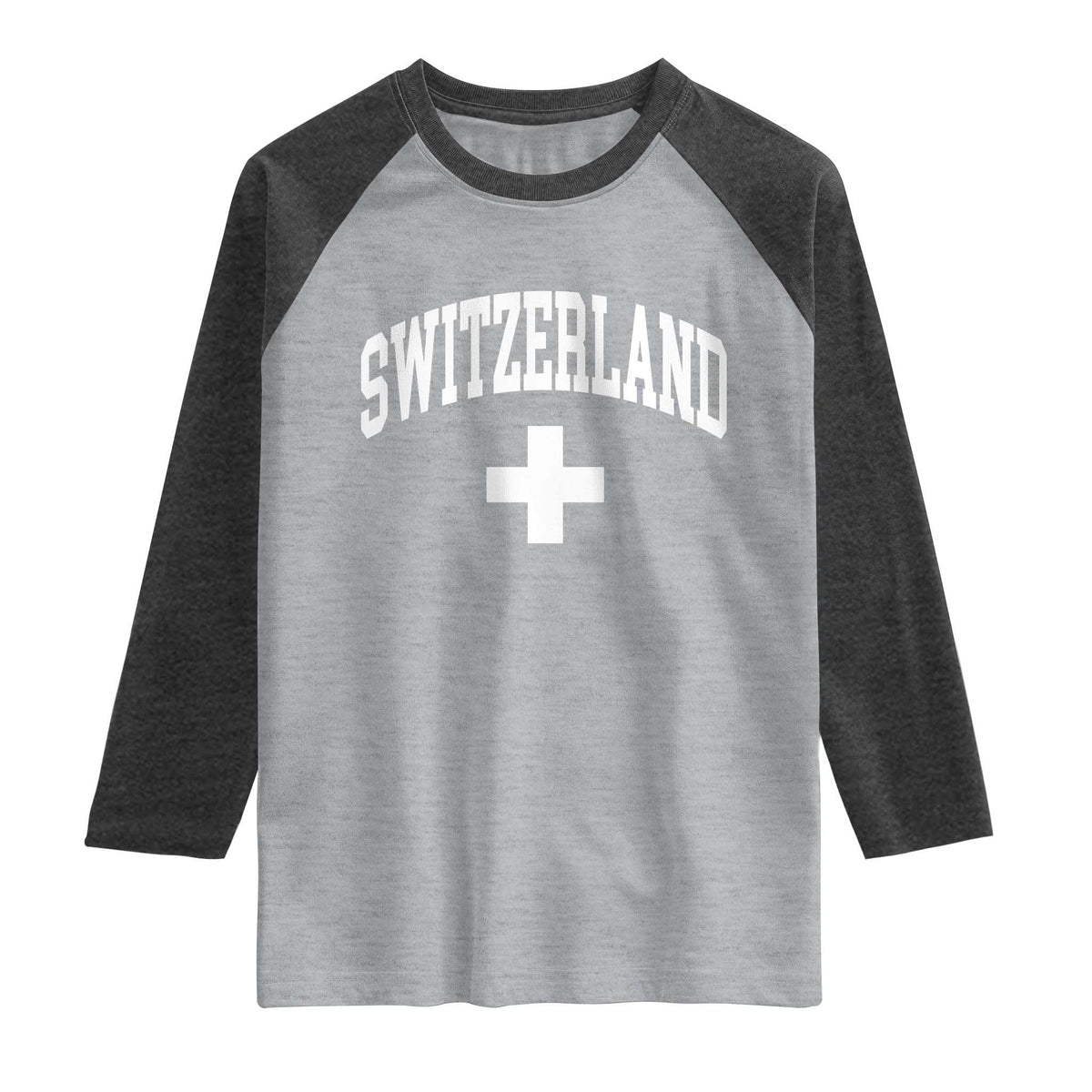 Switzerland Flag Vintage Raglan Shirt Swiss Retro Vintage