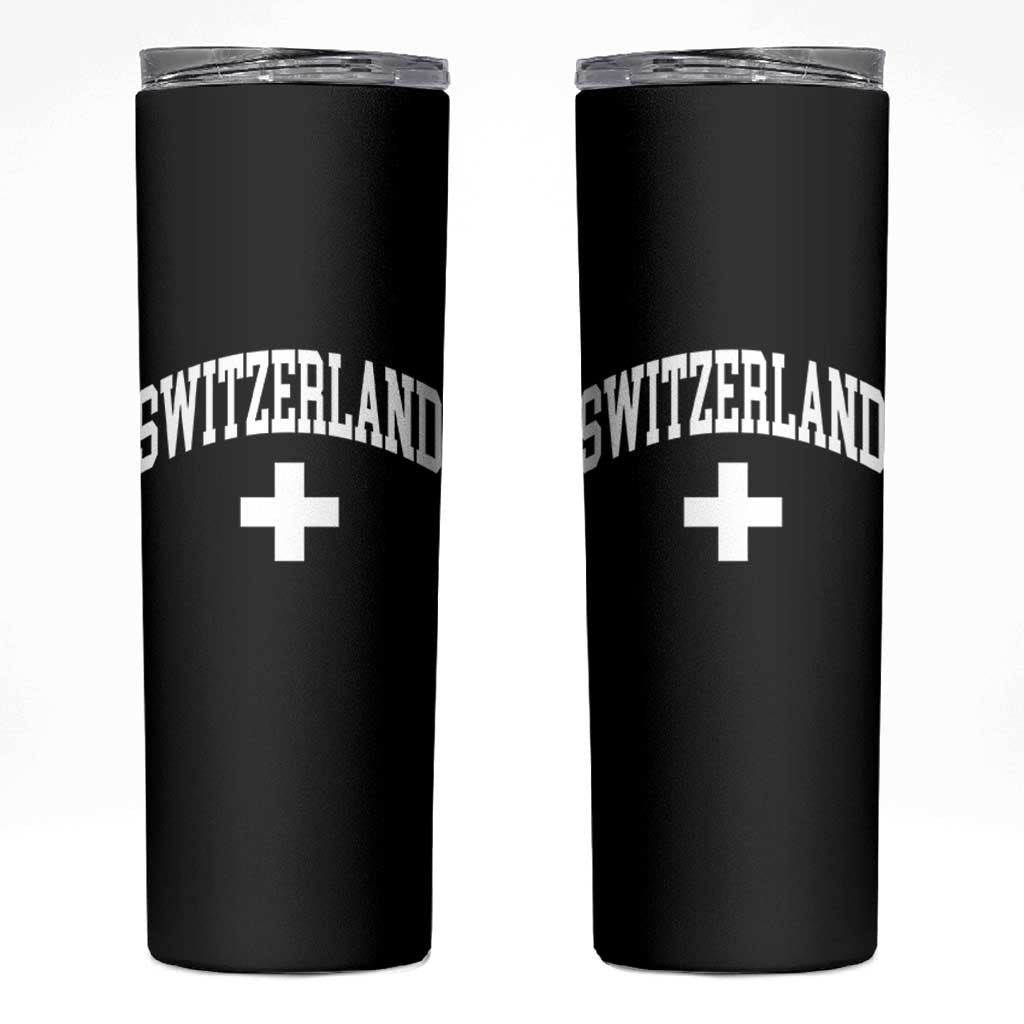Switzerland Flag Vintage Skinny Tumbler Swiss Retro Vintage