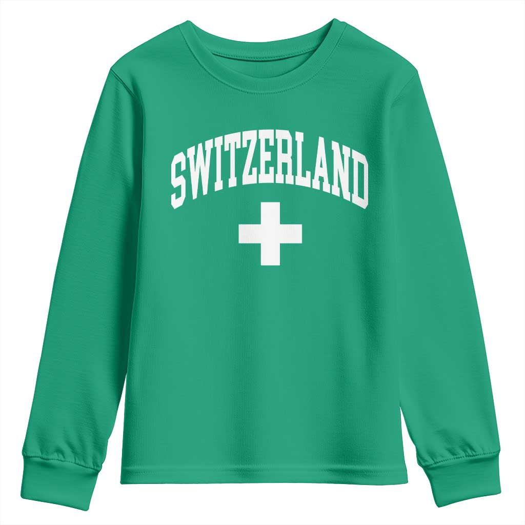 Switzerland Flag Vintage Youth Sweatshirt Swiss Retro Vintage