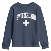 Switzerland Flag Vintage Youth Sweatshirt Swiss Retro Vintage