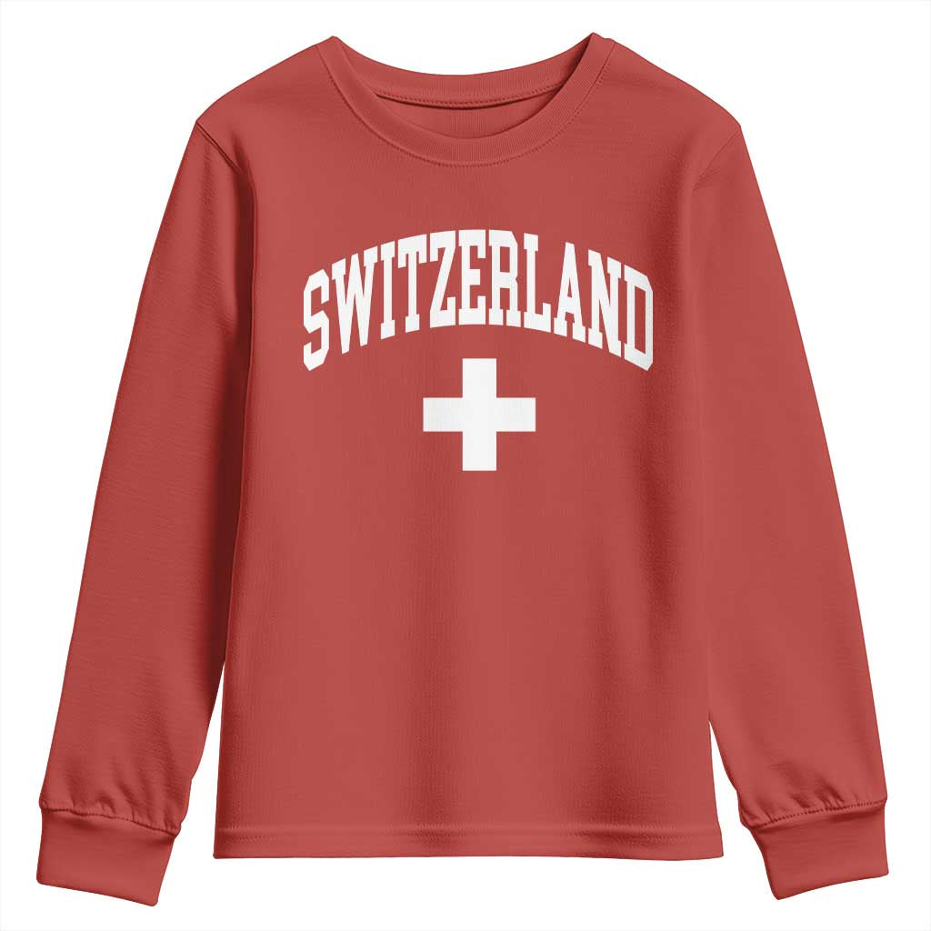 Switzerland Flag Vintage Youth Sweatshirt Swiss Retro Vintage