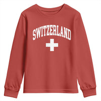 Switzerland Flag Vintage Youth Sweatshirt Swiss Retro Vintage