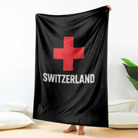 Vintage Retro Switzerland Fan Throw Blanket Swiss Cross Flag