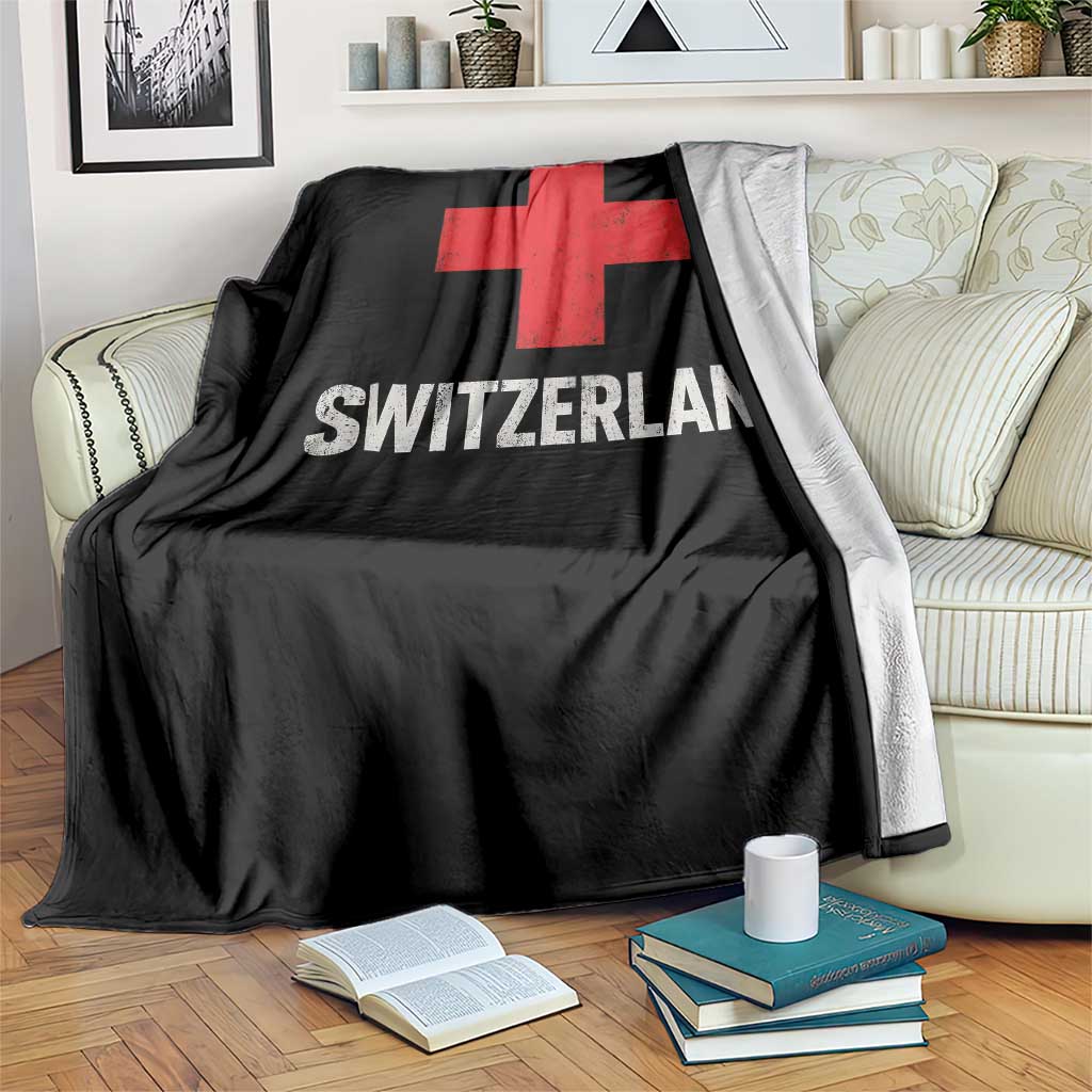 Vintage Retro Switzerland Fan Throw Blanket Swiss Cross Flag
