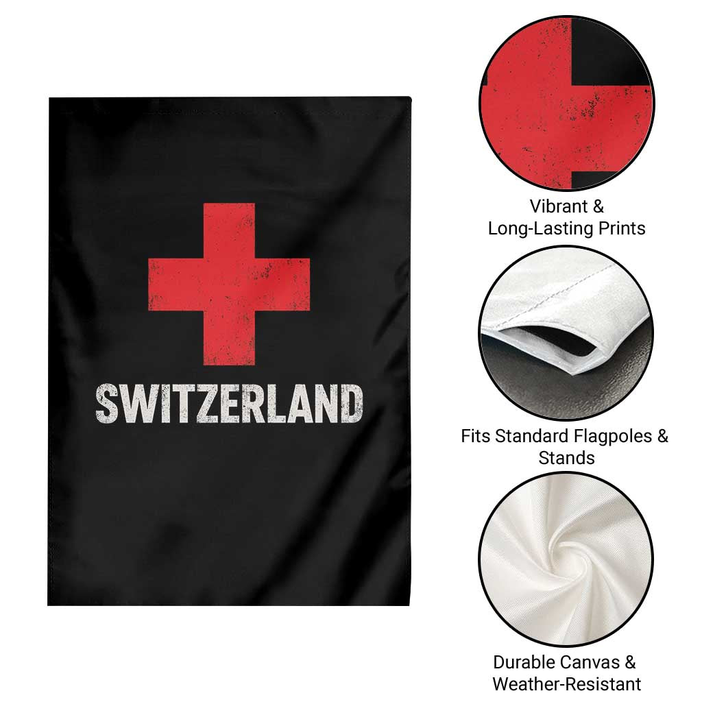 Vintage Retro Switzerland Fan Garden Flag Swiss Cross Flag