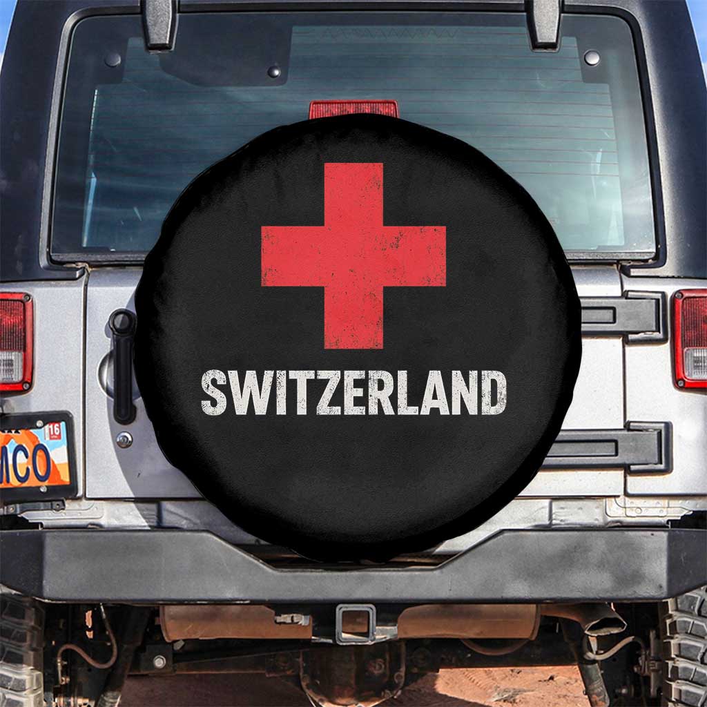 Vintage Retro Switzerland Fan Spare Tire Cover Swiss Cross Flag