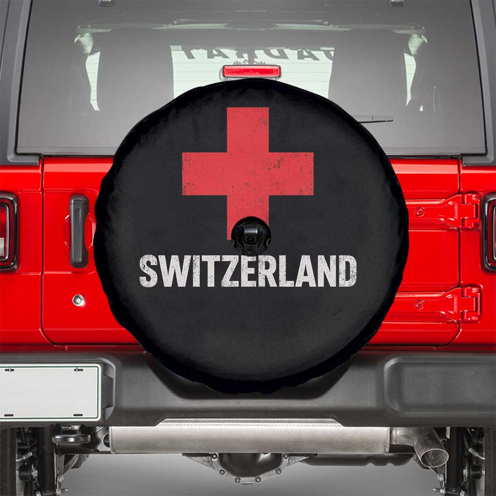 Vintage Retro Switzerland Fan Spare Tire Cover Swiss Cross Flag