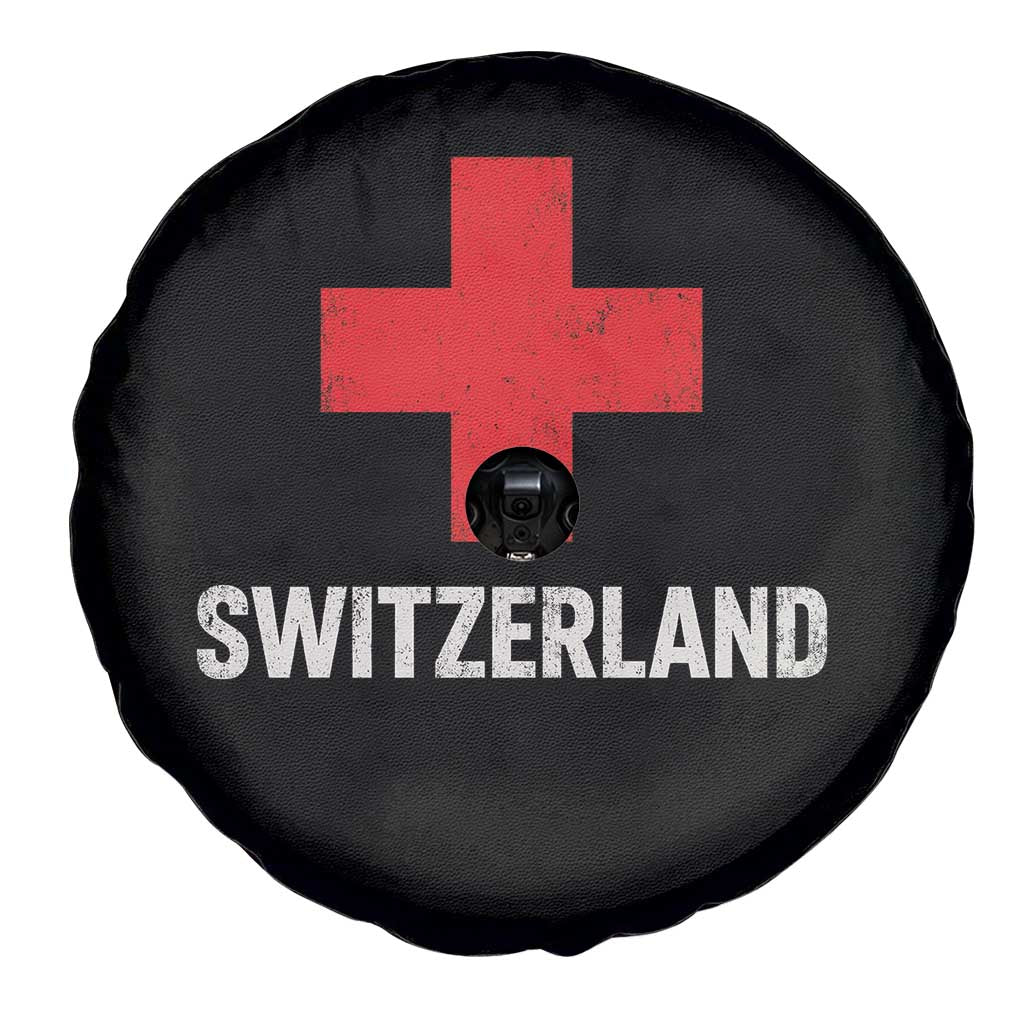 Vintage Retro Switzerland Fan Spare Tire Cover Swiss Cross Flag