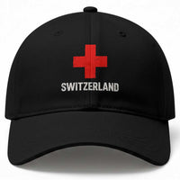 Vintage Retro Switzerland Fan Baseball Cap Swiss Cross Flag