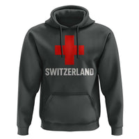 Vintage Retro Switzerland Fan Hoodie Swiss Cross Flag