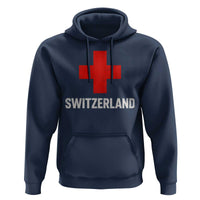 Vintage Retro Switzerland Fan Hoodie Swiss Cross Flag