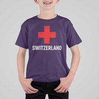 Vintage Retro Switzerland Fan T Shirt For Kid Swiss Cross Flag