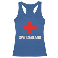 Vintage Retro Switzerland Fan Racerback Tank Top Swiss Cross Flag